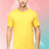 men-s-round-neck-plain-t-shirt-yellow-regular-fit-t-shirt-GOAT