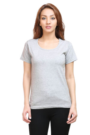 Grey melange _womens_plain_t-shirt