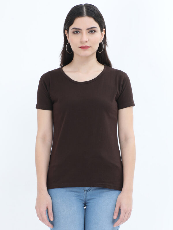 Coffee Brown _womens_plain_t-shirt