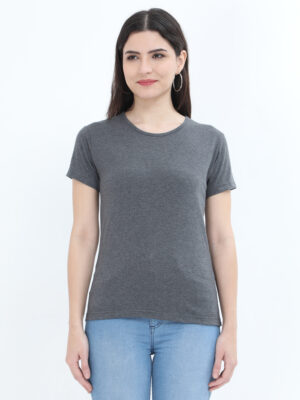 Charcoal Melange_womens_plain_t-shirt