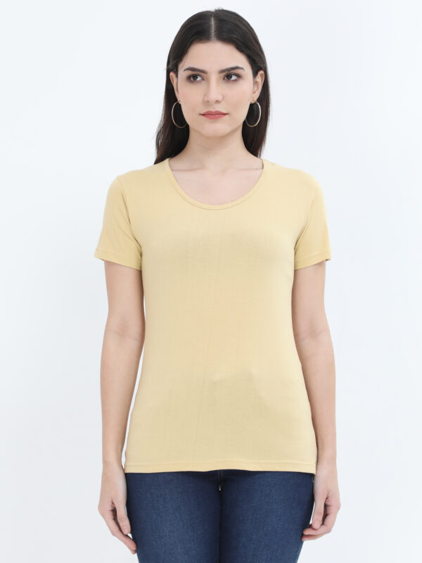 Beige color_womens_plain_t-shirt