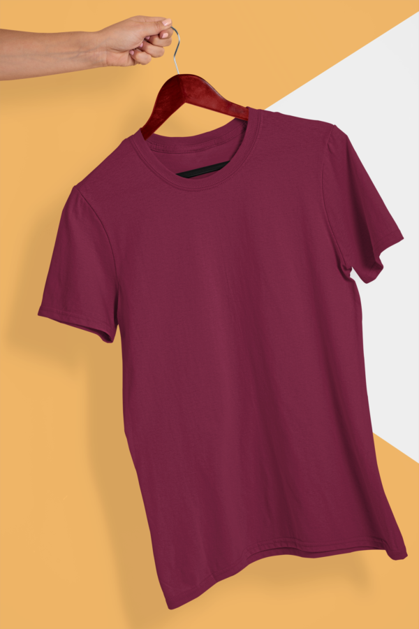 Maroon-Plain-T-Shirt