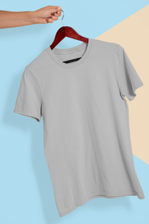 Grey-Melange-Plain T-Shirt