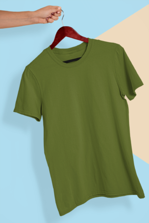 Olive- Green- Plain T-Shirt