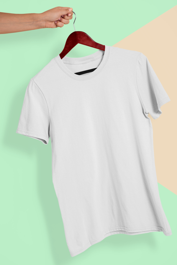 White- Melange- Plain T-Shirt